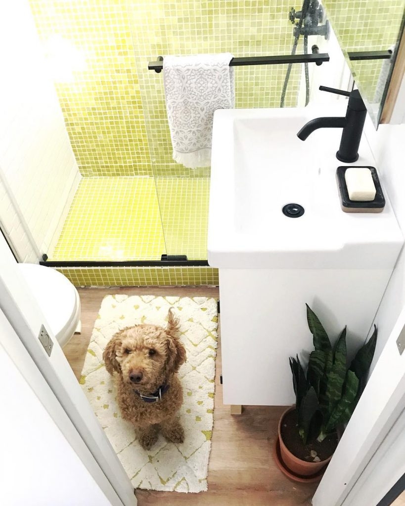 This bright and airy bathroom redo is in an RV!!