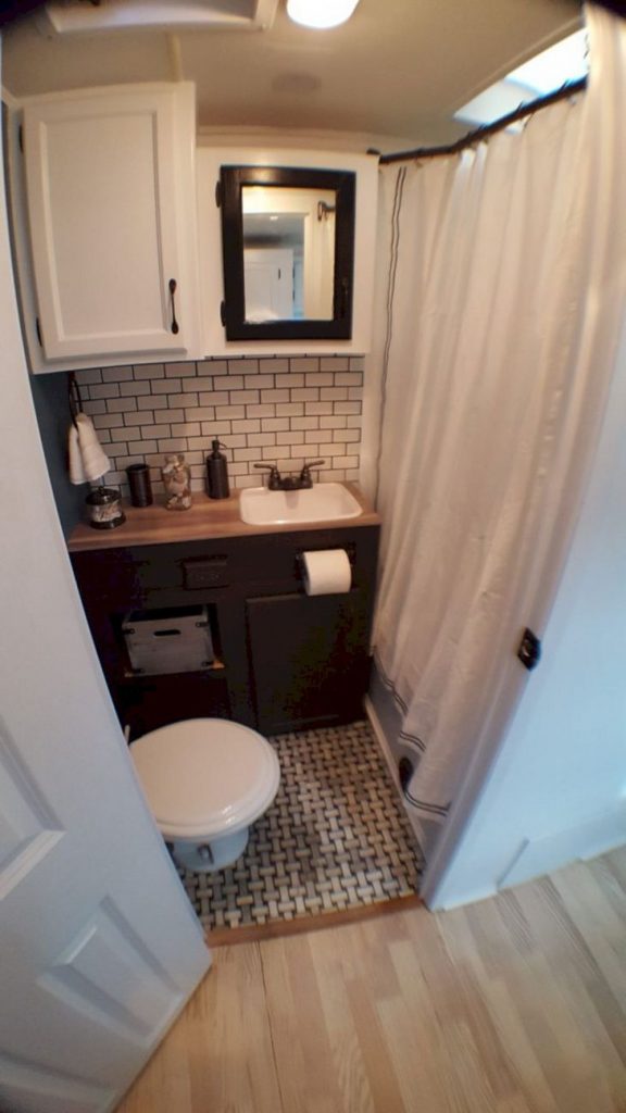 This RV bathroom got a full facelift.