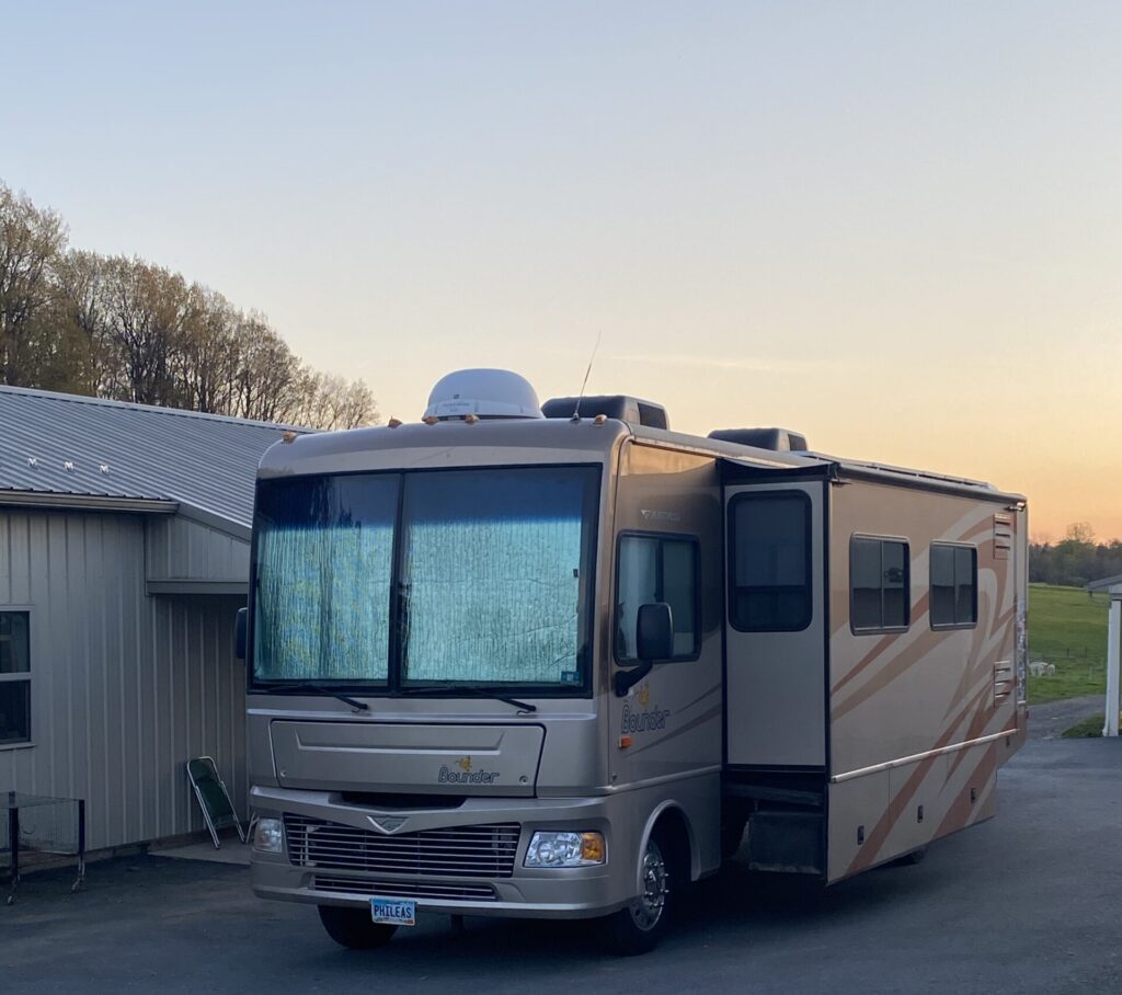RVs are permitted to stay on the property through the Harvest Hosts program.