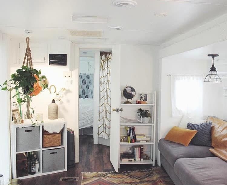 Hanging plants in an RV is a perfect way to display them.