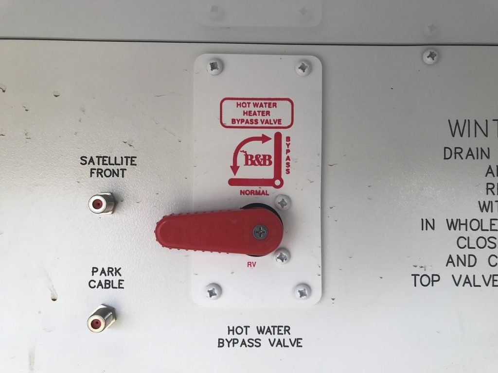 To winterize your RV, you must bypass the hot water heater.