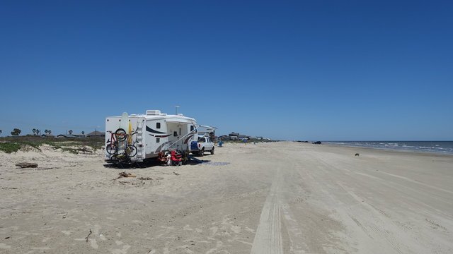 Bolivar Flats is one of the nicest free campsites on the Texas Panhandle.