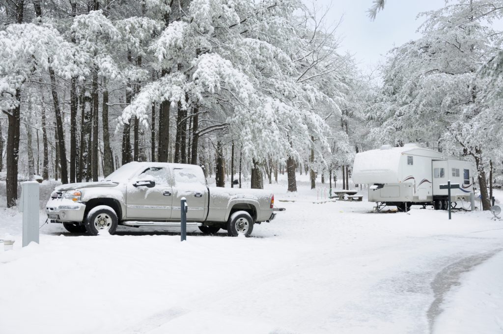 Be sure to winterize your RV before preparing for snow!