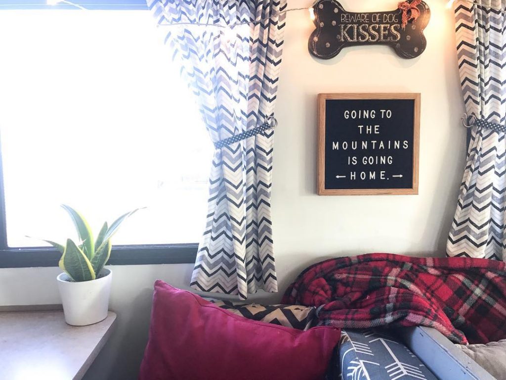Installing curtains in your RV can add a lot of flair.