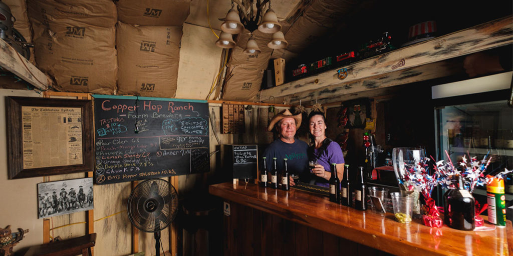 Copper Hop Ranch grows fourteen varietals of hops on premises.