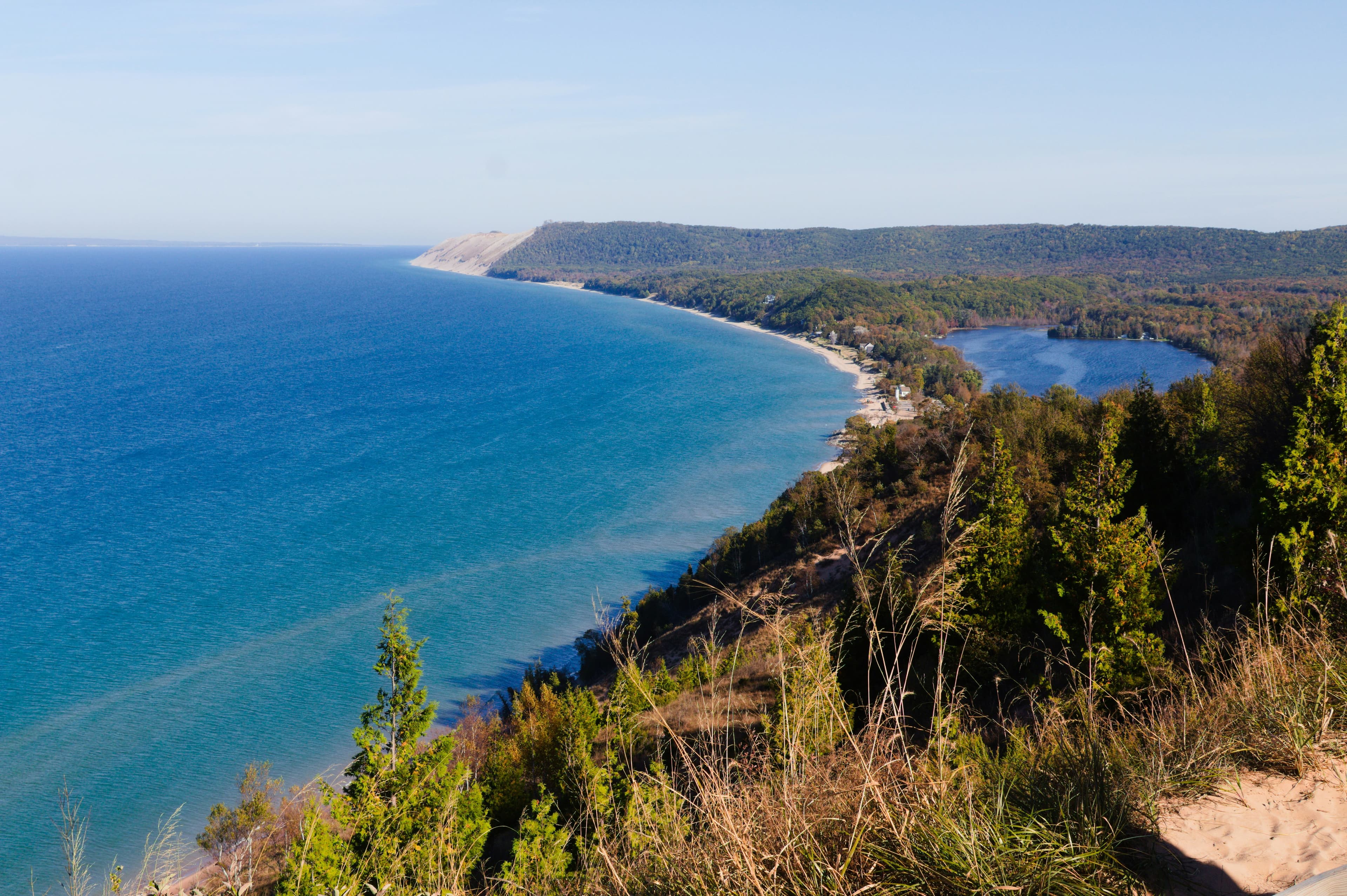 Scenic view of Sleeping Bear Dunes landscape
