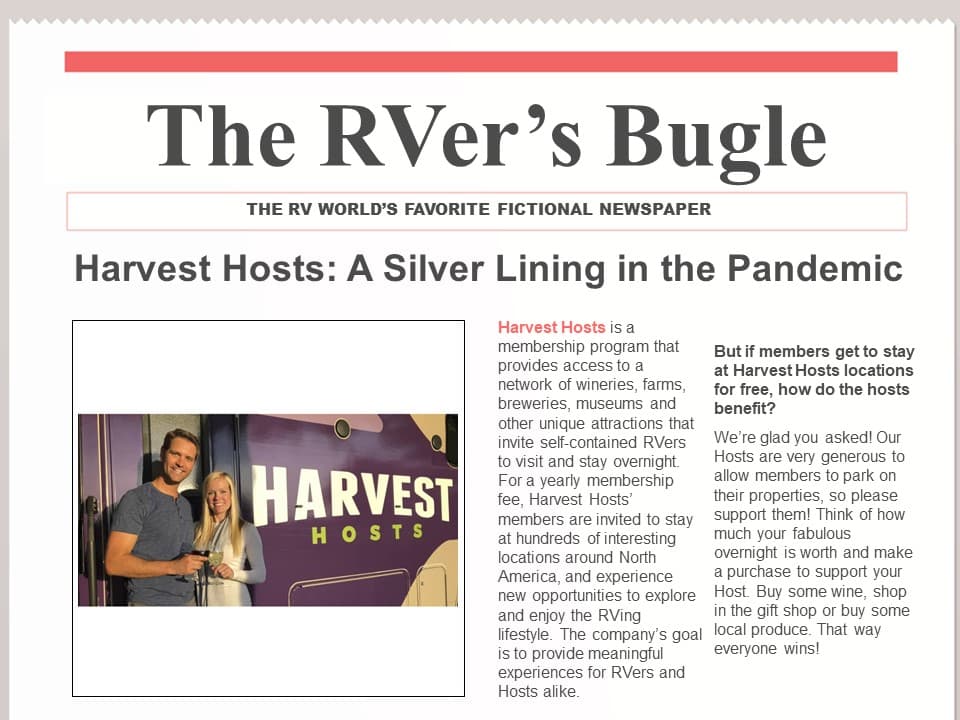 Harvest Hosts: A Silver Lining in the Pandemic